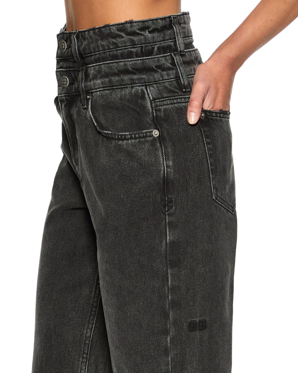 Womens Playback Rework Shadow Straight Denim Jeans - Black