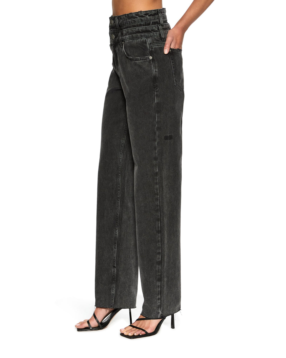 Womens Playback Rework Shadow Straight Denim Jeans - Black