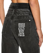 Womens Playback Rework Shadow Straight Denim Jeans - Black