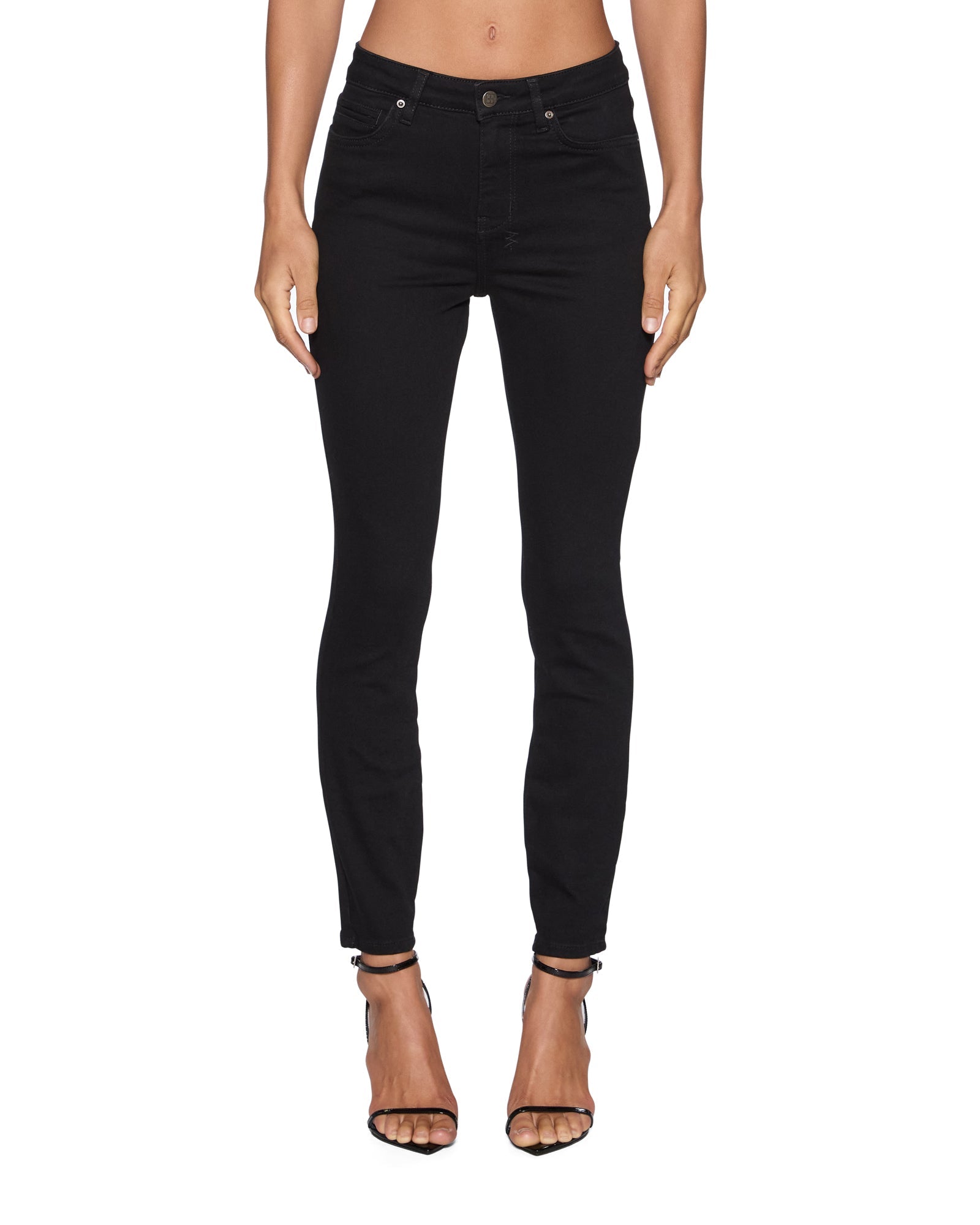 Womens Spray On Jet Black Skinny Denim Jeans | Ksubi ++