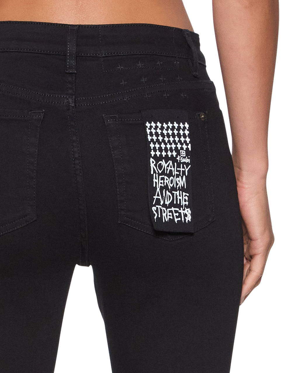 WOMENS SPRAY ON JET BLACK DENIM JEANS