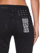 WOMENS SPRAY ON XTRA BONEYARD BLACK DENIM JEANS