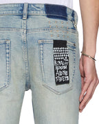 Mens Van Winkle Astral Grid Skinny Denim Jeans - Denim