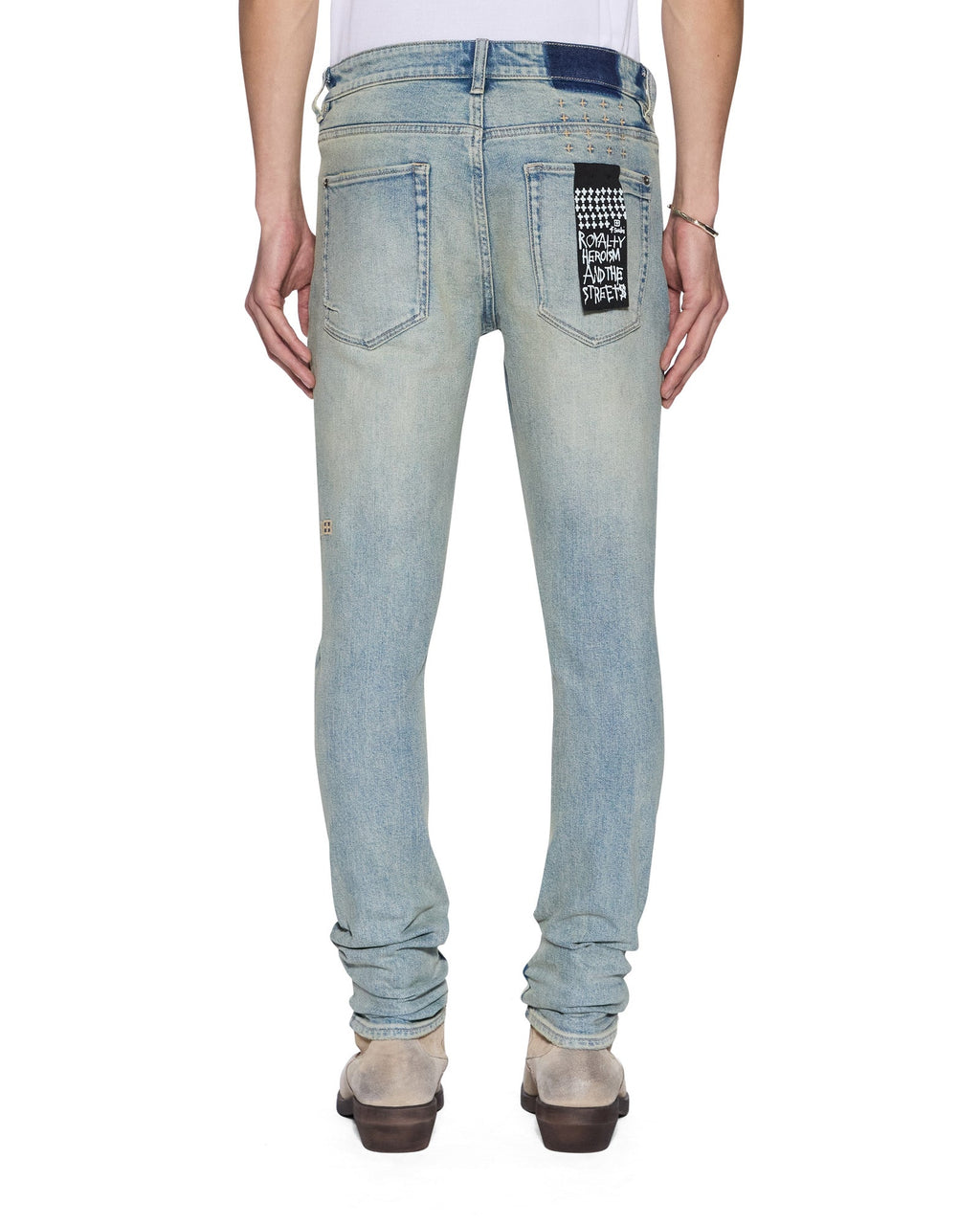Mens Van Winkle Astral Grid Skinny Denim Jeans - Denim
