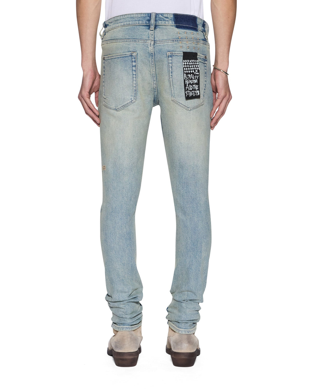Mens Van Winkle Astral Grid Skinny Denim Jeans - Denim