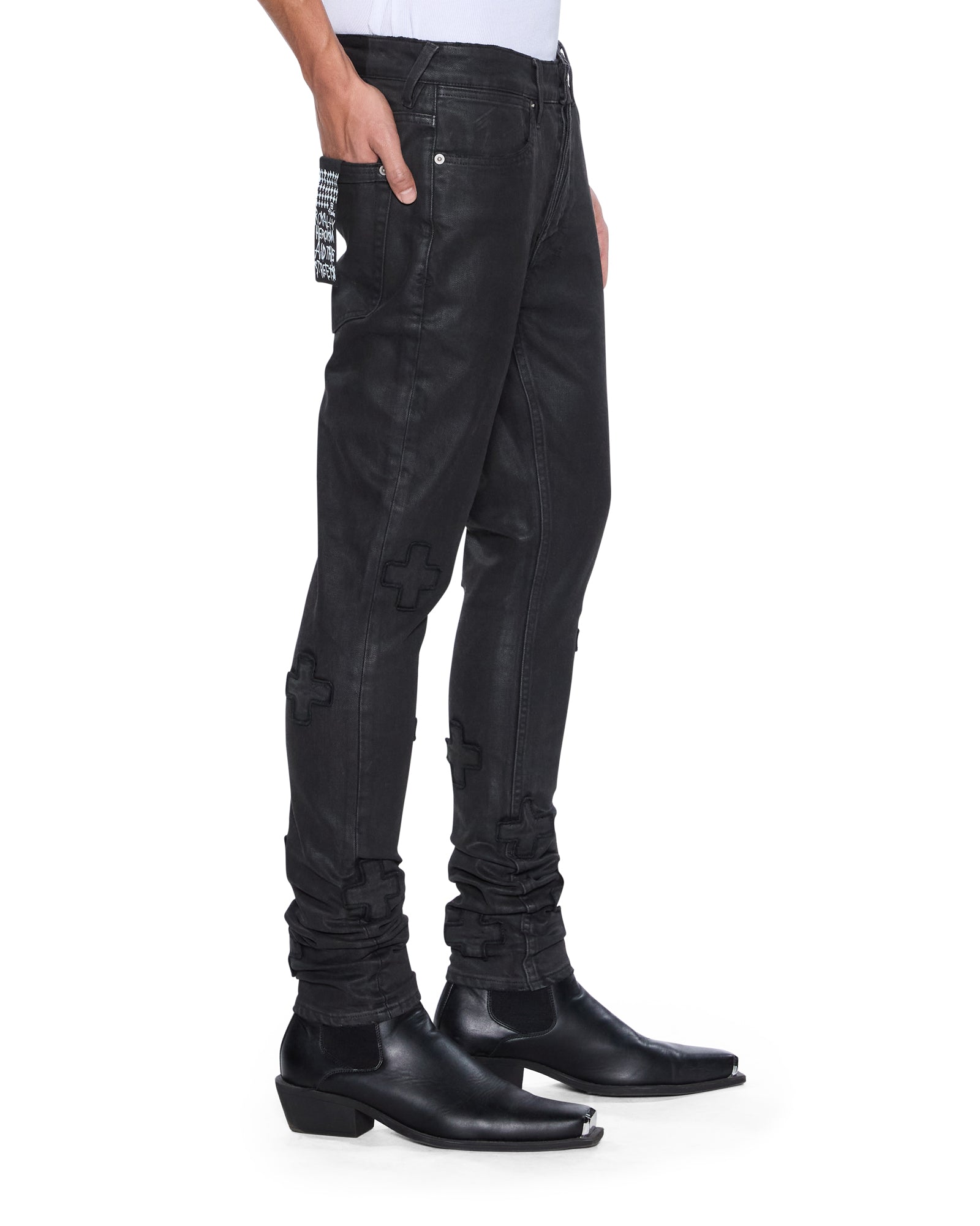 MENS  VAN WINKLE BACKSTAGE BLACK KRAFTWERK SKINNY DENIM JEANS