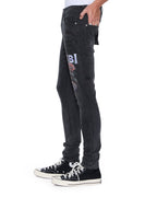 Mens Van Winkle Blakk Metal Skinny Denim Jeans - Black