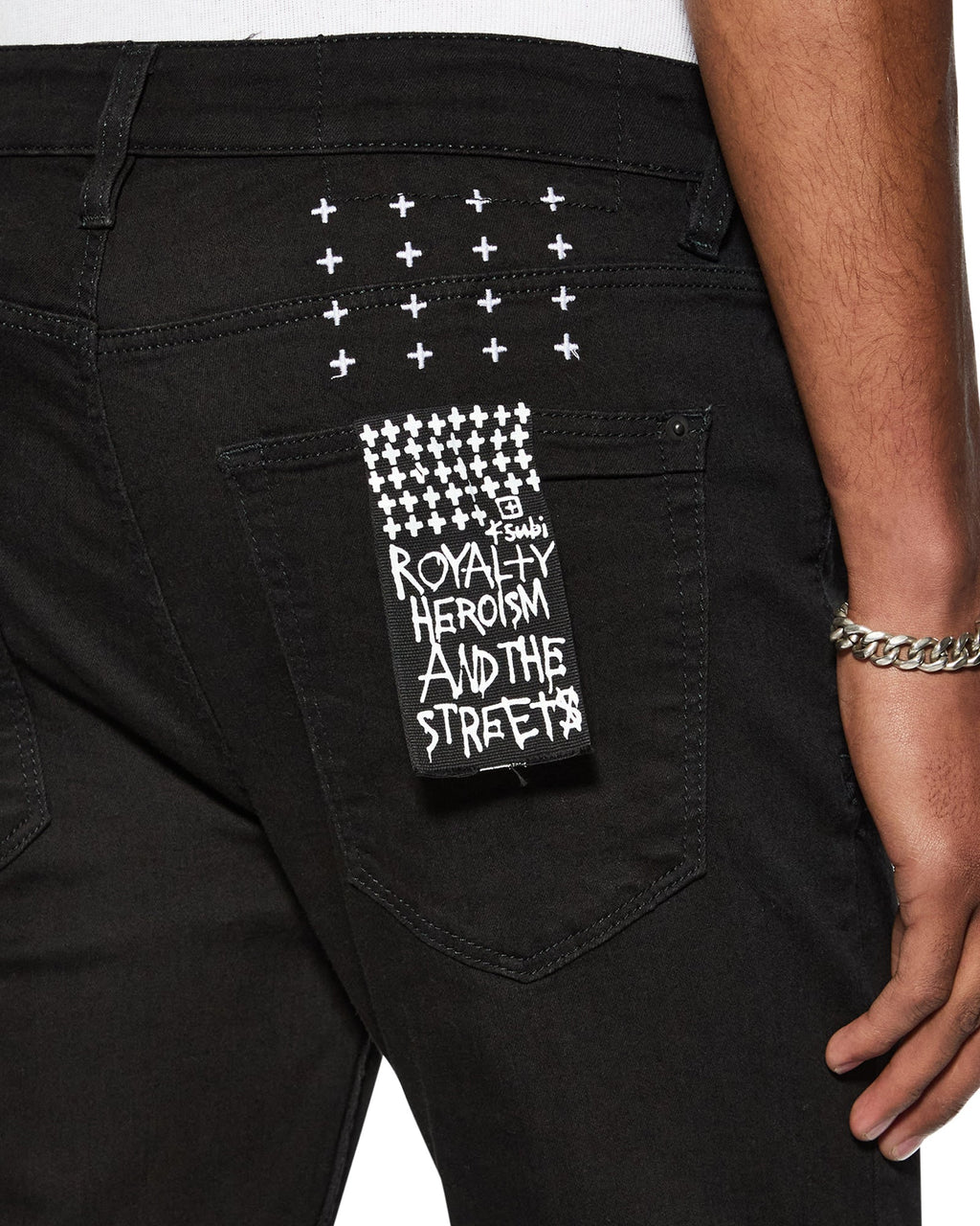MENS VAN WINKLE BLACK REBEL DENIM JEANS