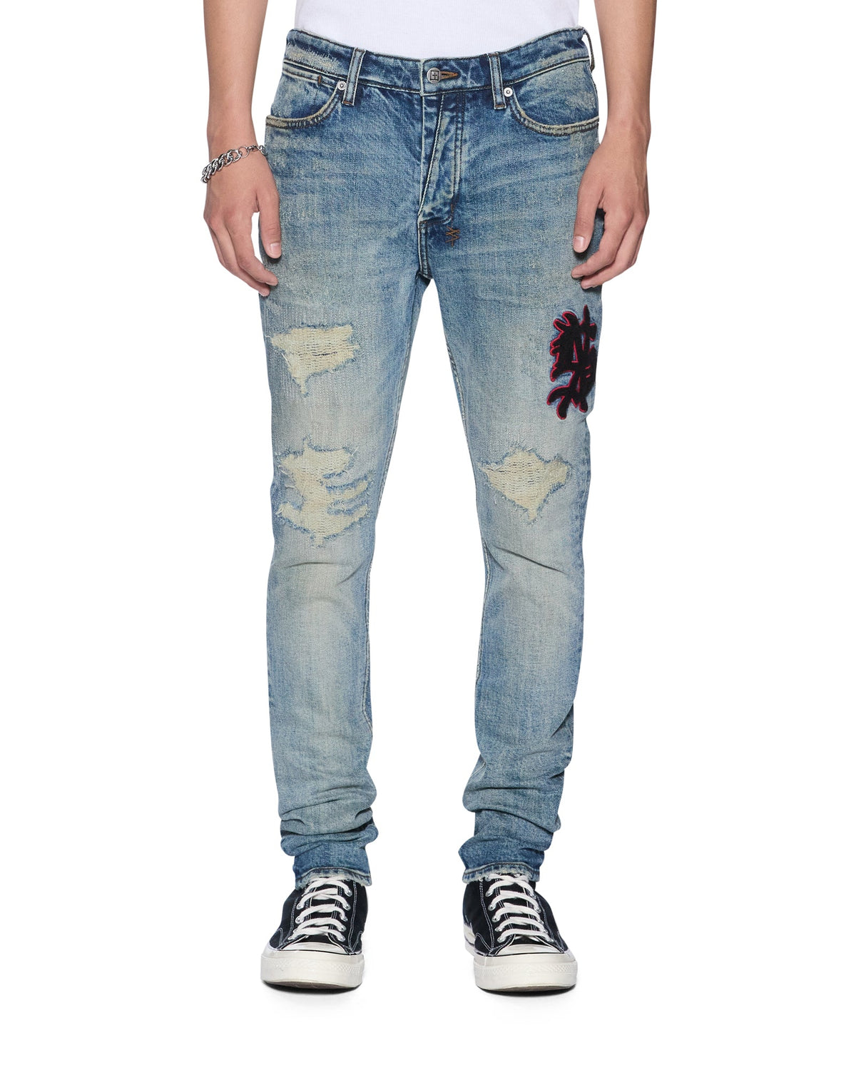 MENS VAN WINKLE BLEU MONDAY REPAIR DENIM JEANS