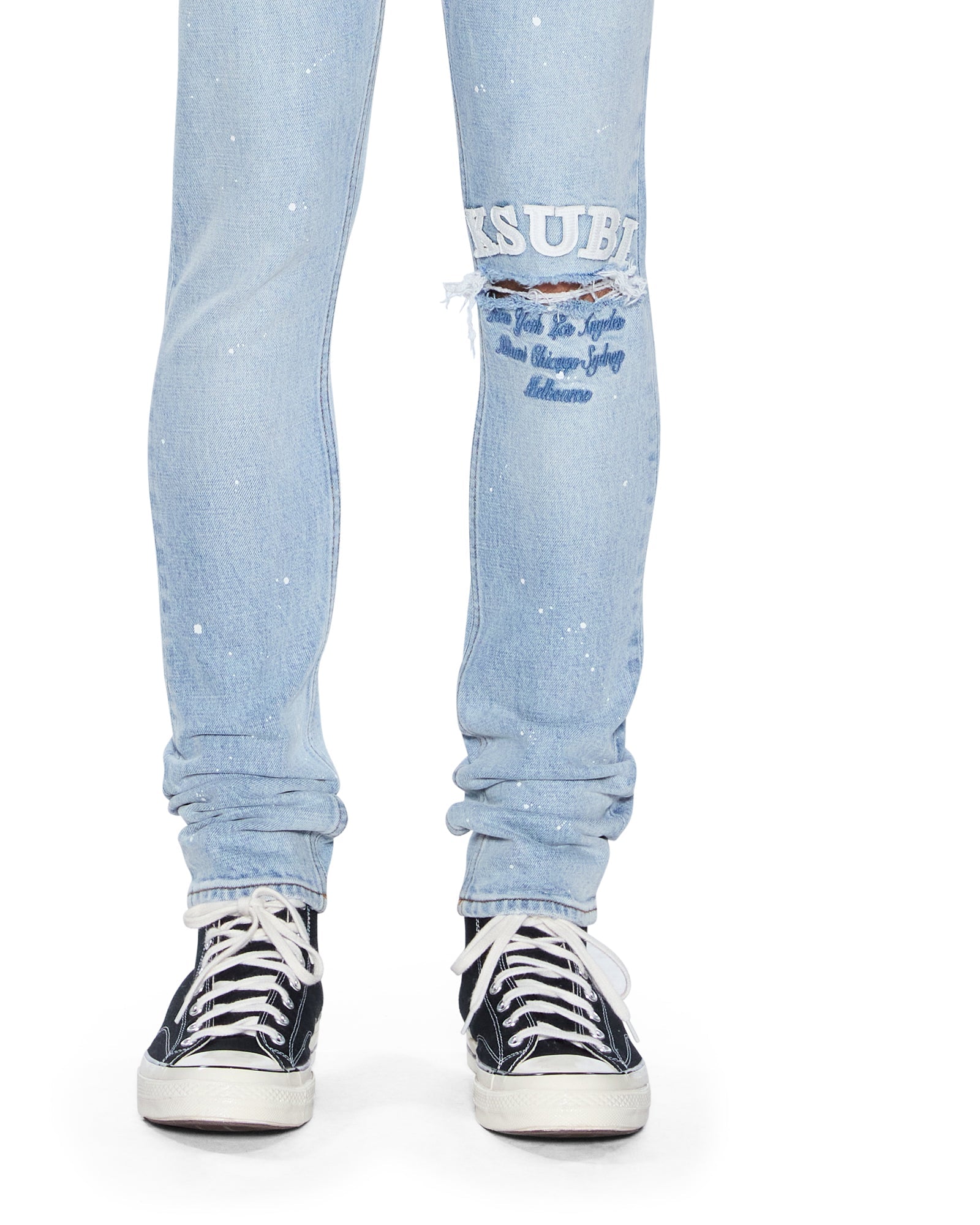 MENS  VAN WINKLE DUKE BLUE SKINNY DENIM JEANS