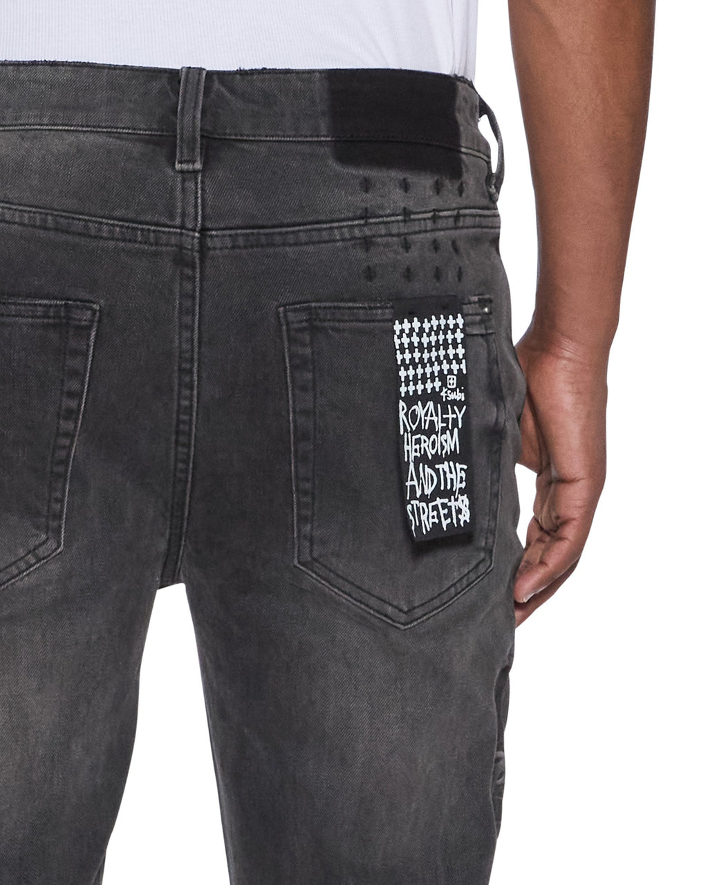 Mens Van Winkle Graphite Racer Skinny Denim Jeans - Grey