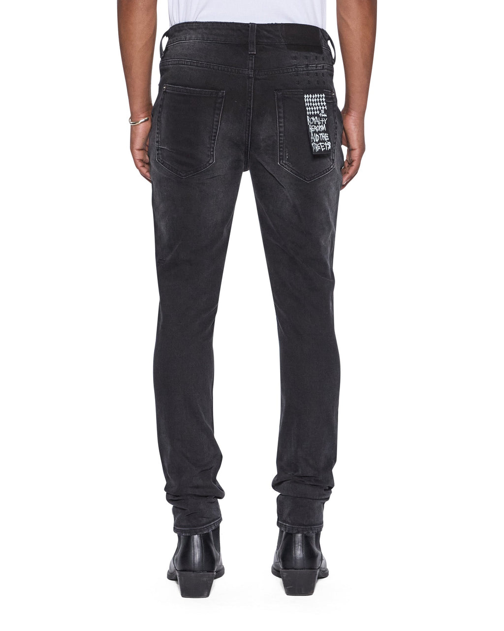 Mens Van Winkle Onyx Painted Skinny Denim Jeans - Grey