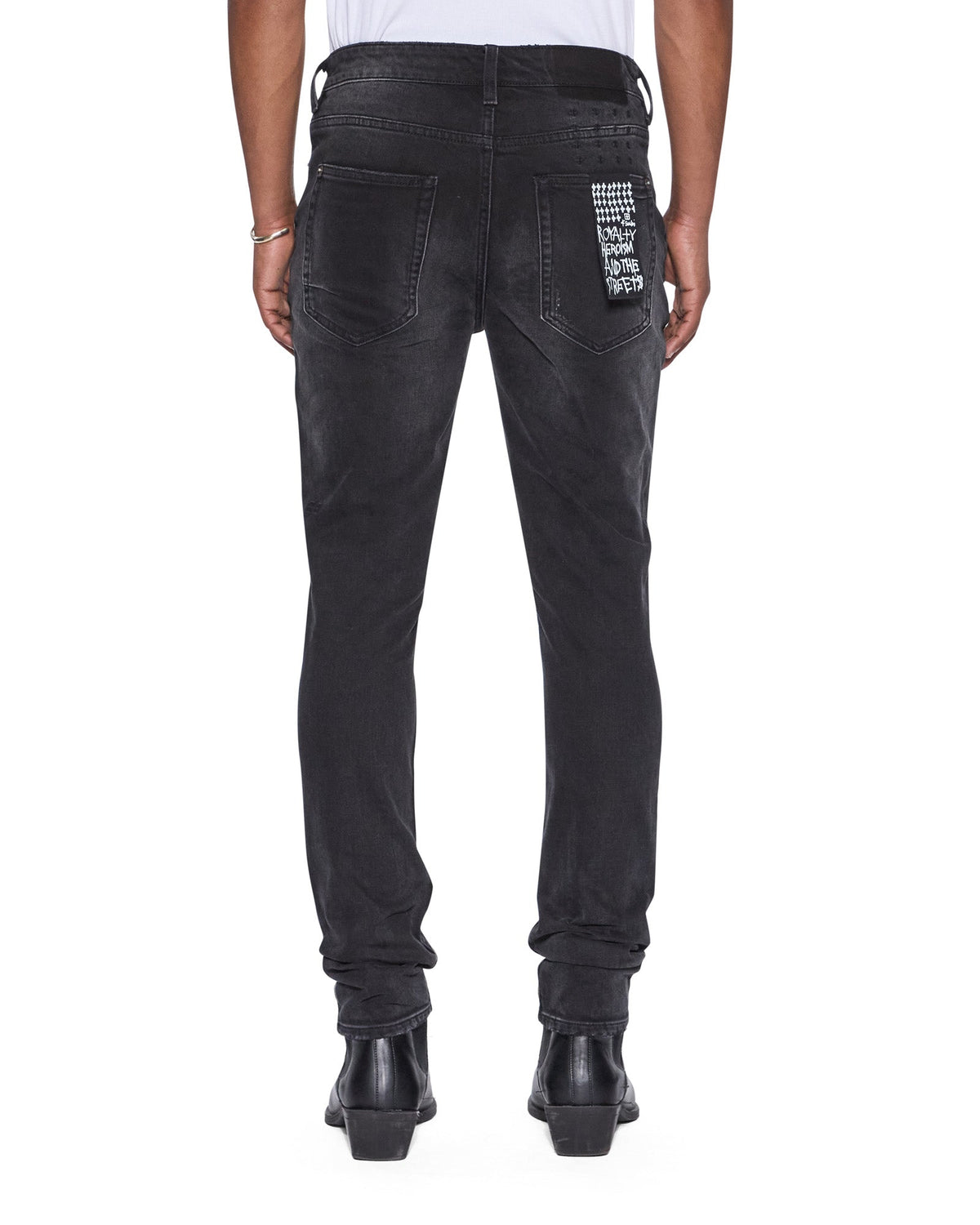 Mens Van Winkle Onyx Painted Skinny Denim Jeans - Grey