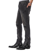 Mens Van Winkle Torqued Chamber Black Skinny Denim Jeans - Black