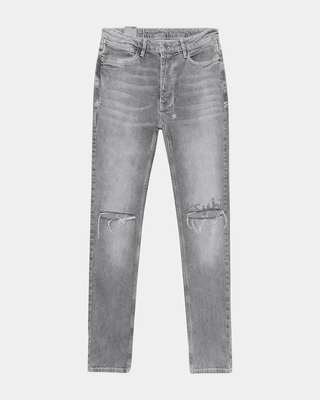 Mens Van Winkle Thrifted Skinny Denim Jeans - Grey