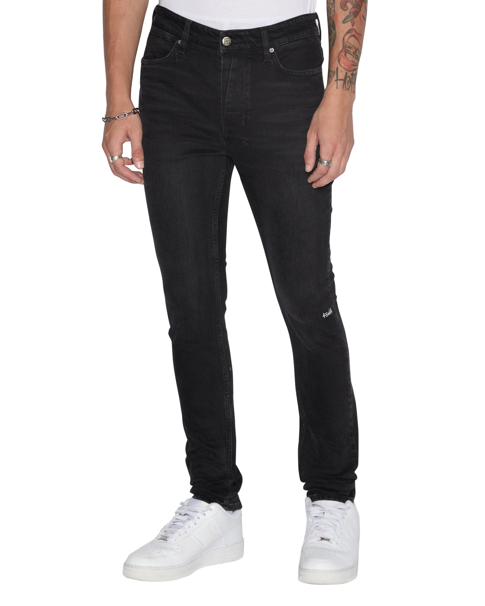 MENS VAN WINKLE ARTIST BLACK SKINNY DENIM JEANS