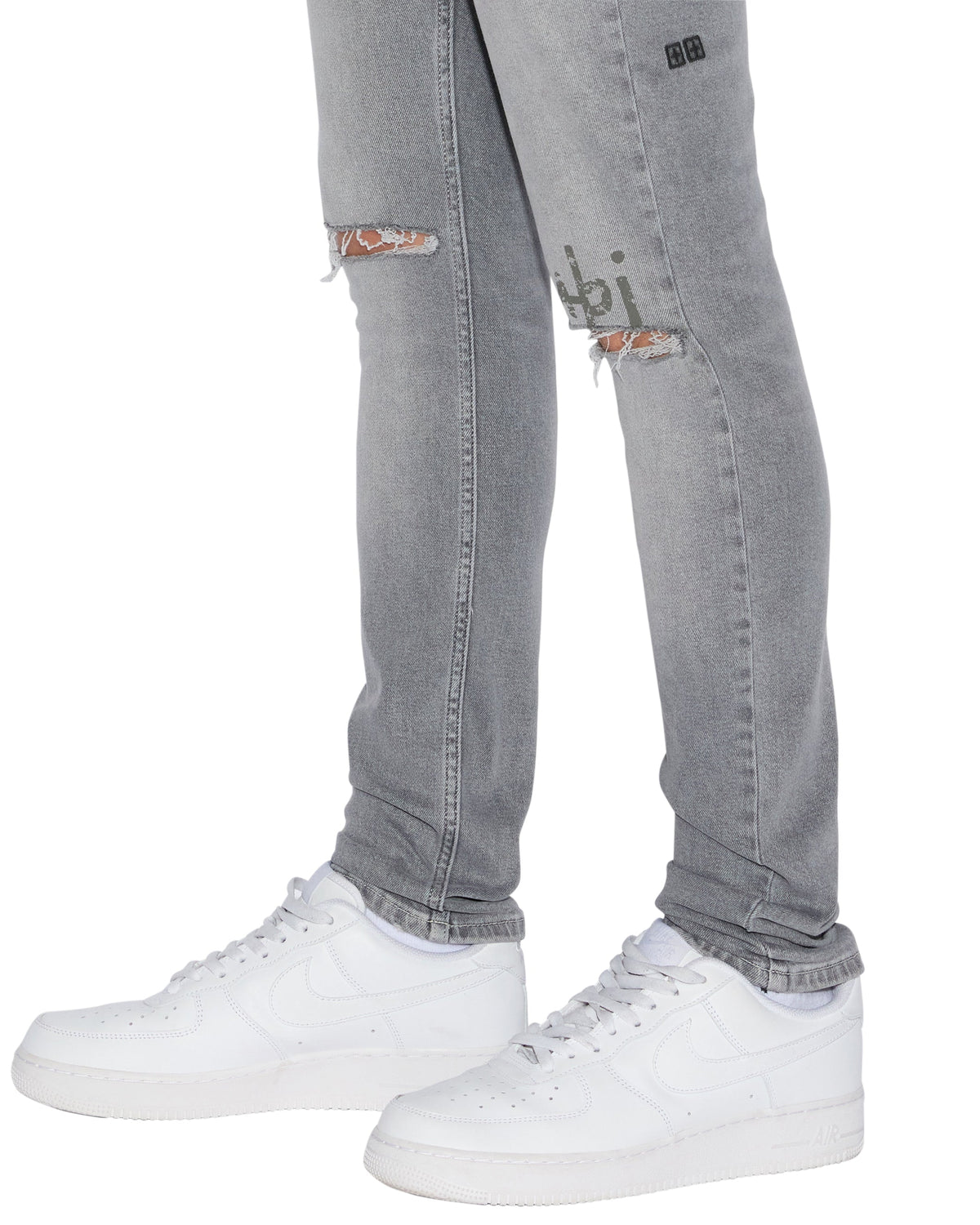 Mens Van Winkle Thrifted Skinny Denim Jeans - Grey