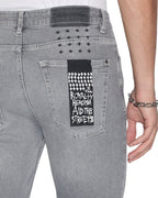 Mens Van Winkle Thrifted Skinny Denim Jeans - Grey