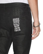 Mens Van Winkle Wax Wash Skinny Denim Jeans - Black