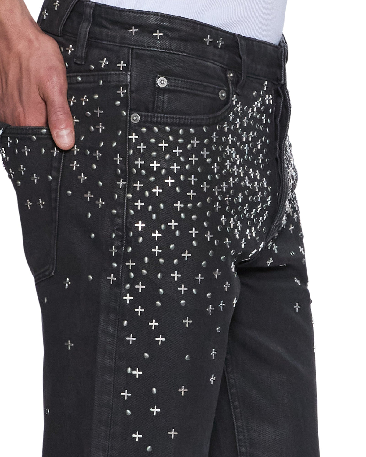 MENS CHITCH BACKSTAGE BLACK METALIK DENIM JEANS