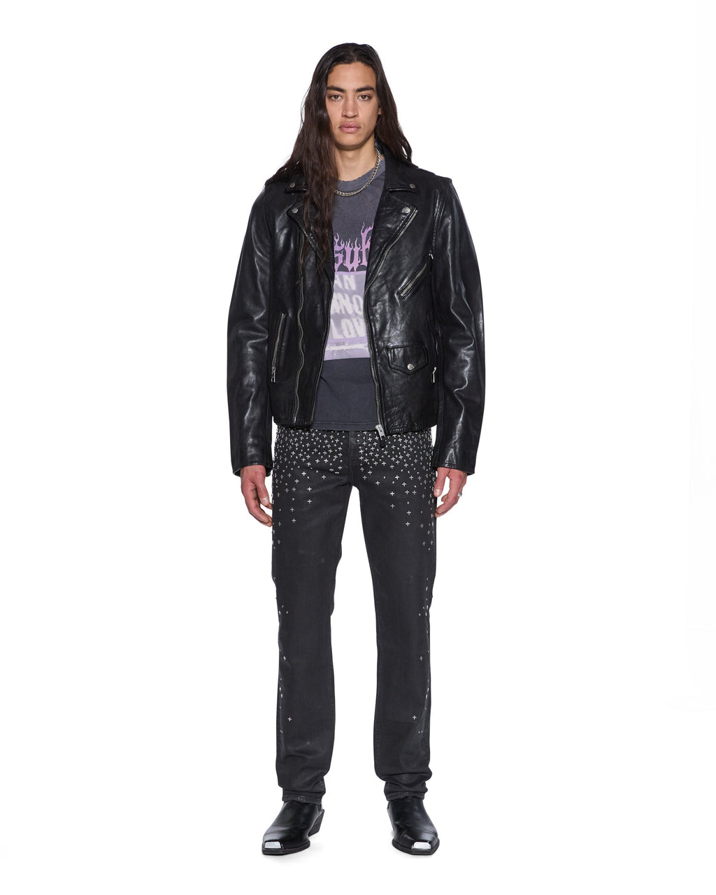 MENS CHITCH BACKSTAGE BLACK METALIK DENIM JEANS