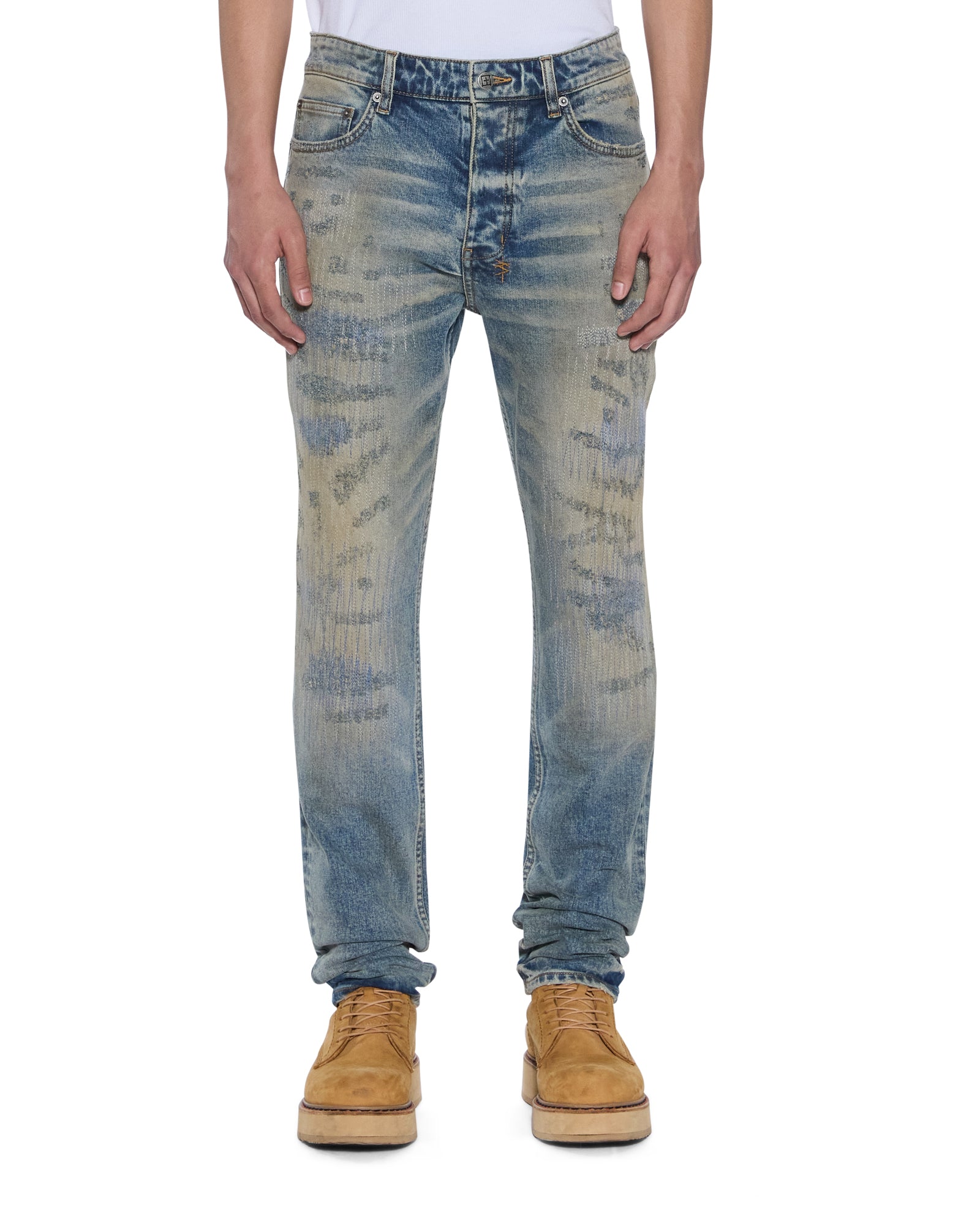 MENS  CHITCH BROOKLYN REPAIR SLIM DENIM JEANS