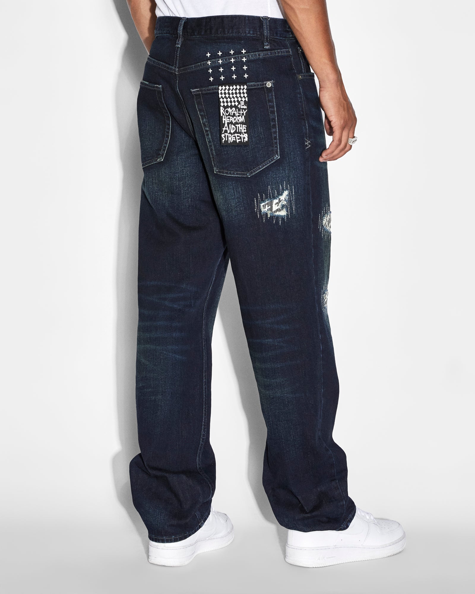 MENS  ANTI K CHECK OUT RELAXED DENIM JEANS