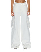 WOMENS BAGGY JEAN CARGO ECRU DENIM JEANS