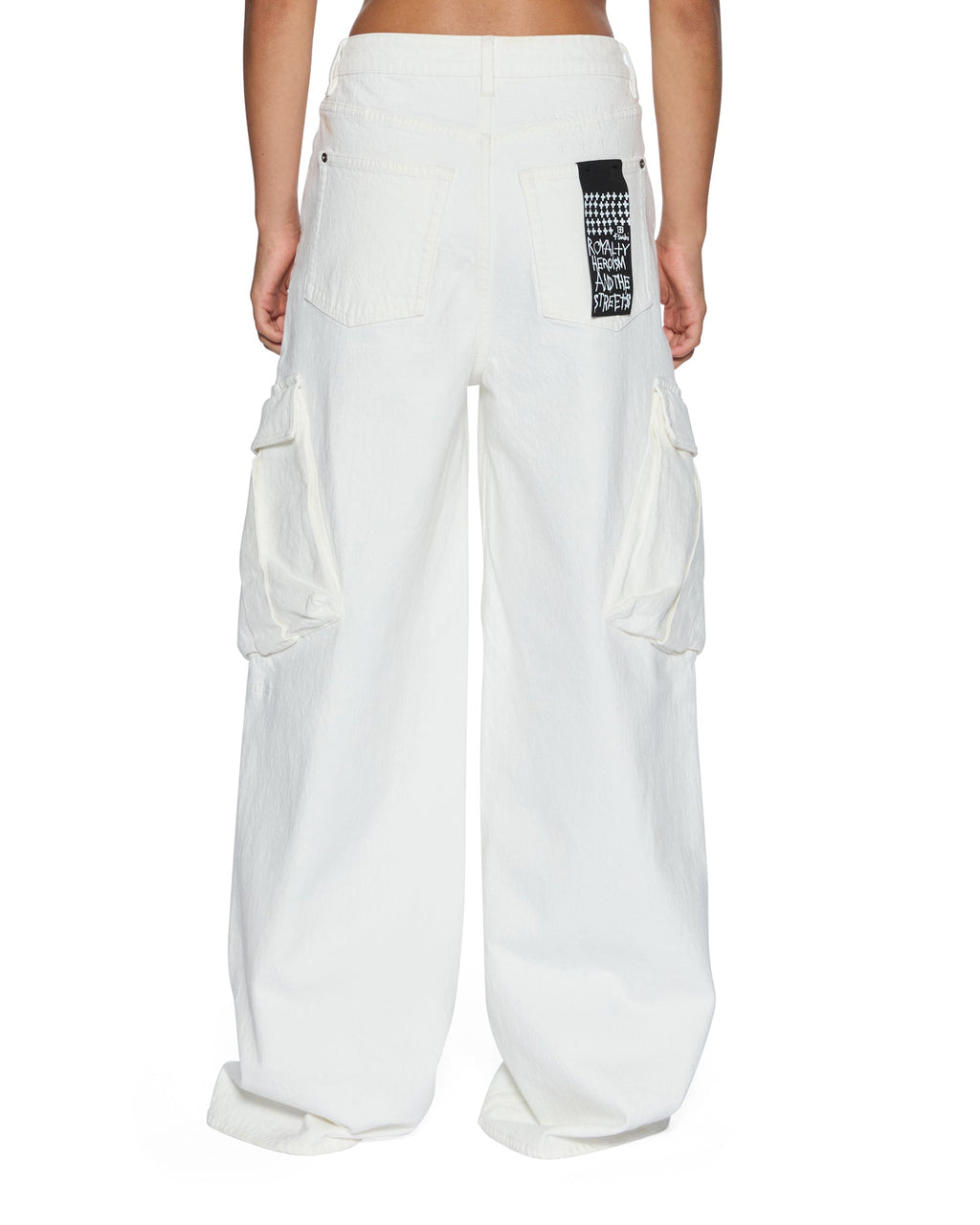 WOMENS BAGGY JEAN CARGO ECRU DENIM JEANS