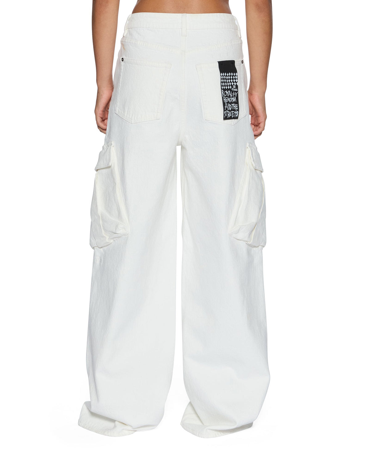 WOMENS BAGGY JEAN CARGO ECRU DENIM JEANS