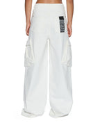 WOMENS BAGGY JEAN CARGO ECRU DENIM JEANS