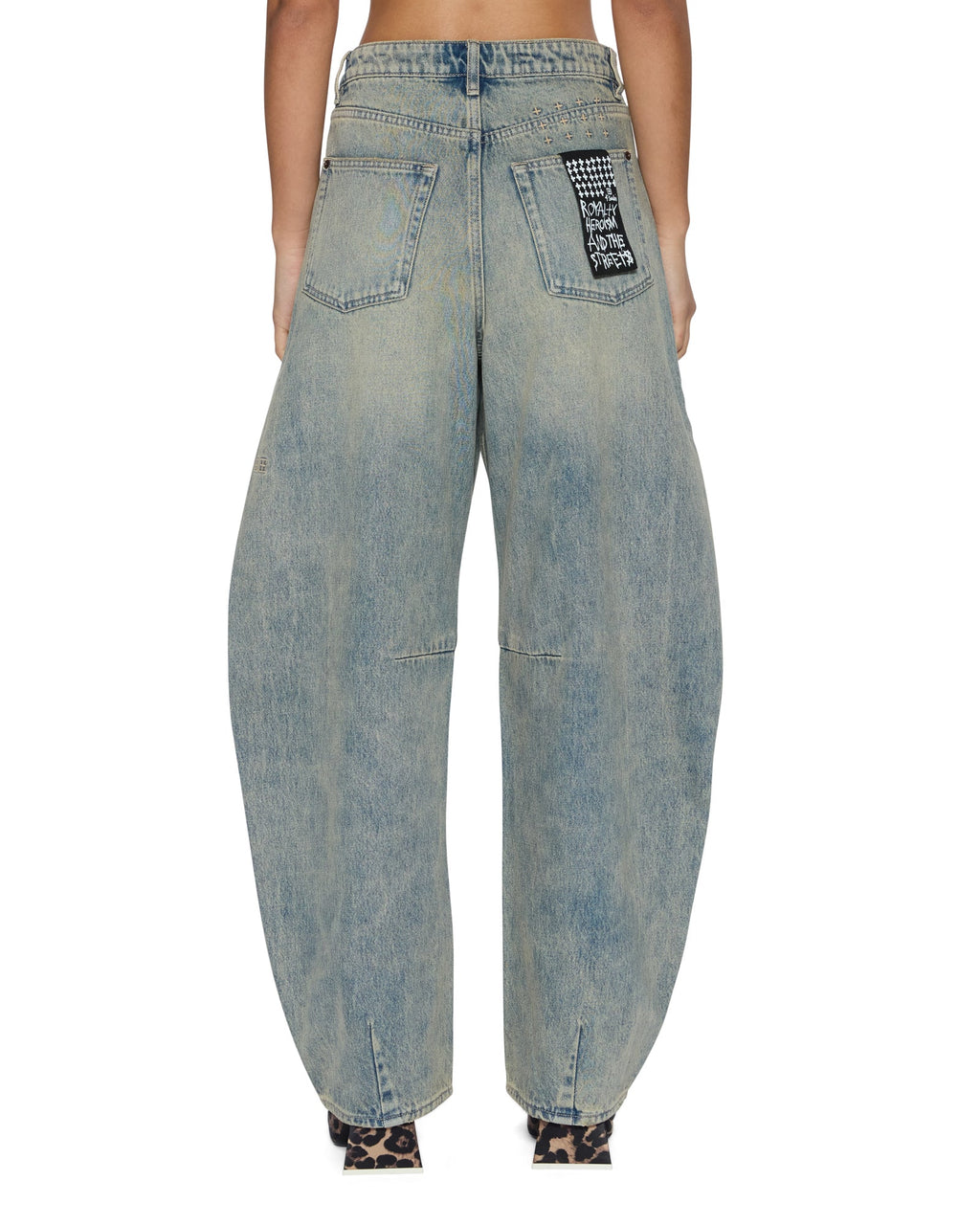 WOMENS BARREL JEAN FOLK DENIM JEANS