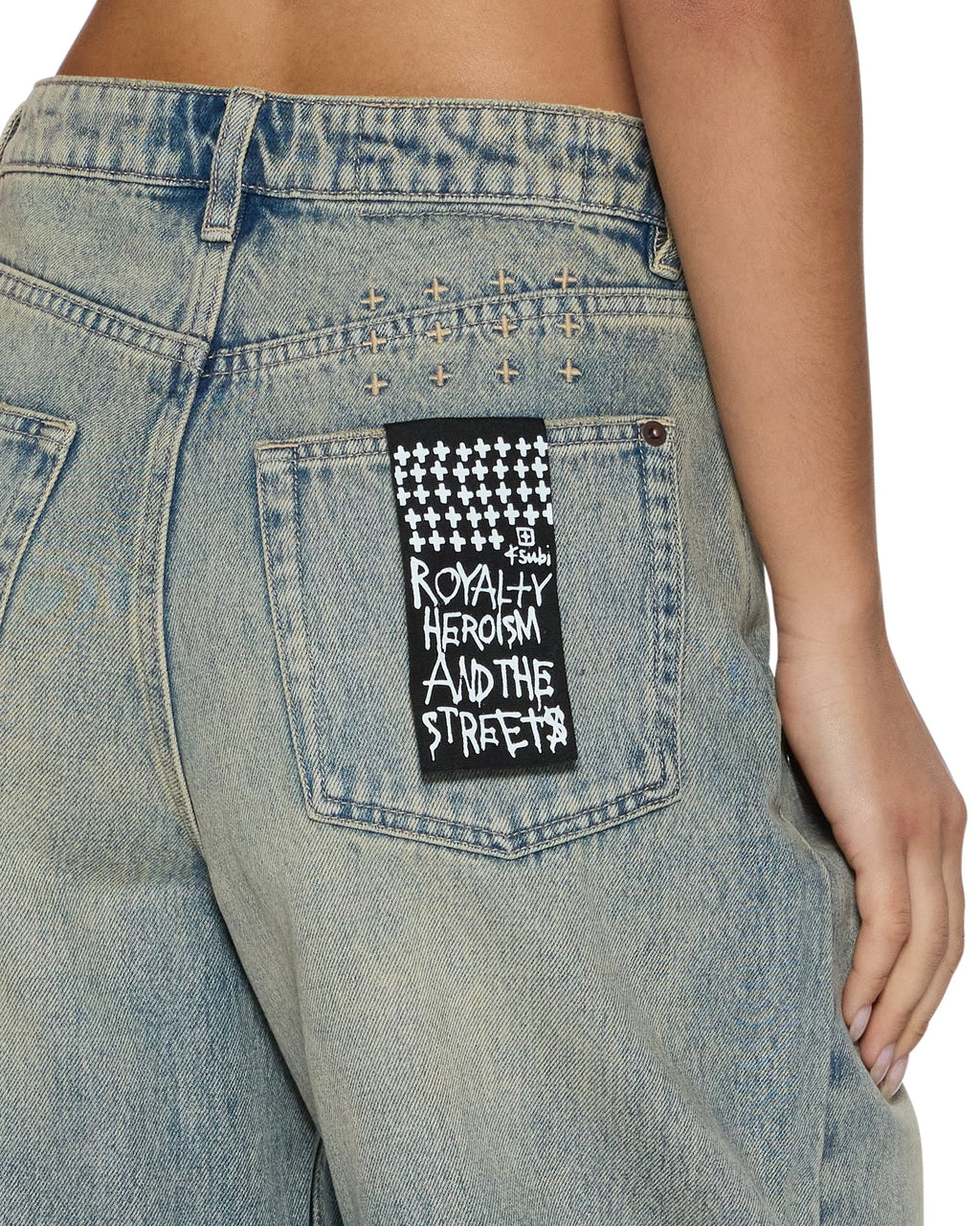 WOMENS BARREL JEAN FOLK DENIM JEANS