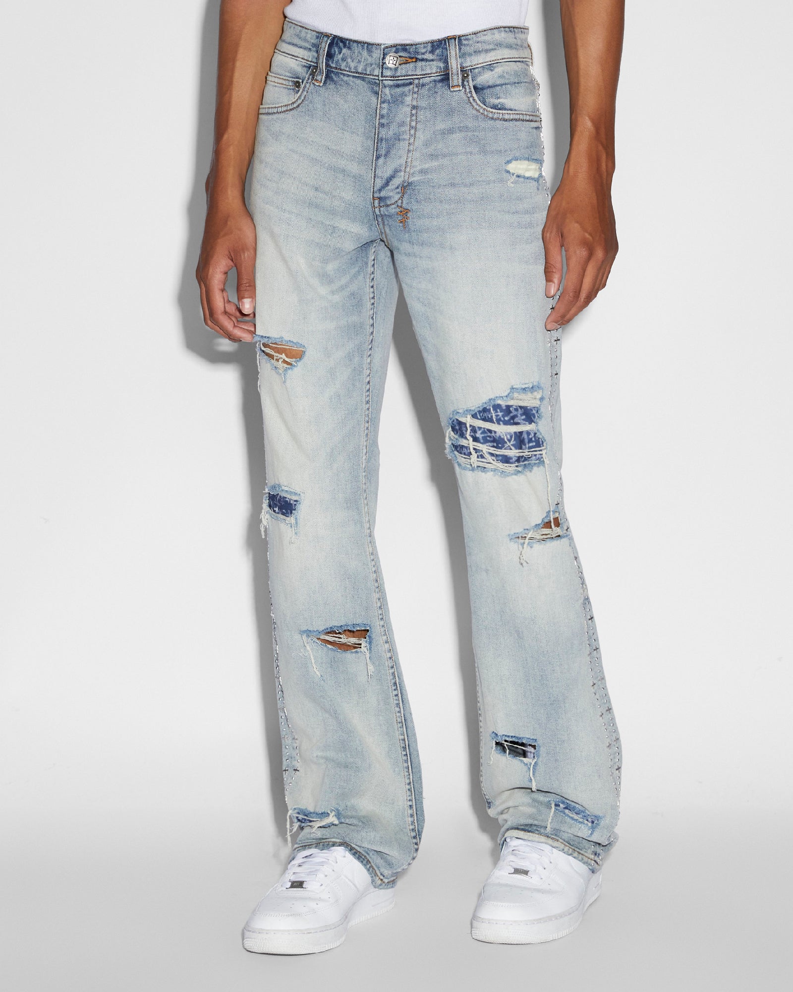 MENS  BRONKO DYANAMITE METAL BOOTCUT DENIM JEANS