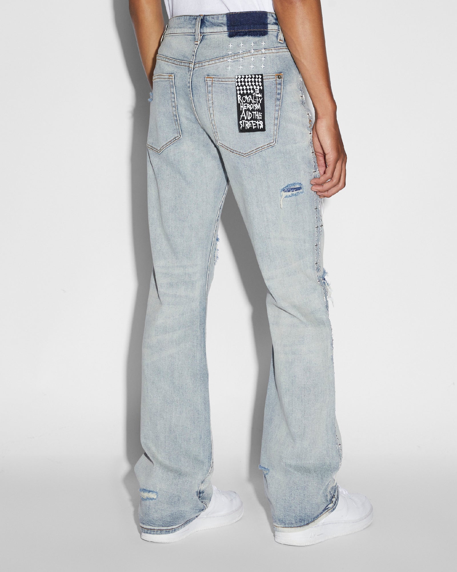 MENS  BRONKO DYANAMITE METAL BOOTCUT DENIM JEANS