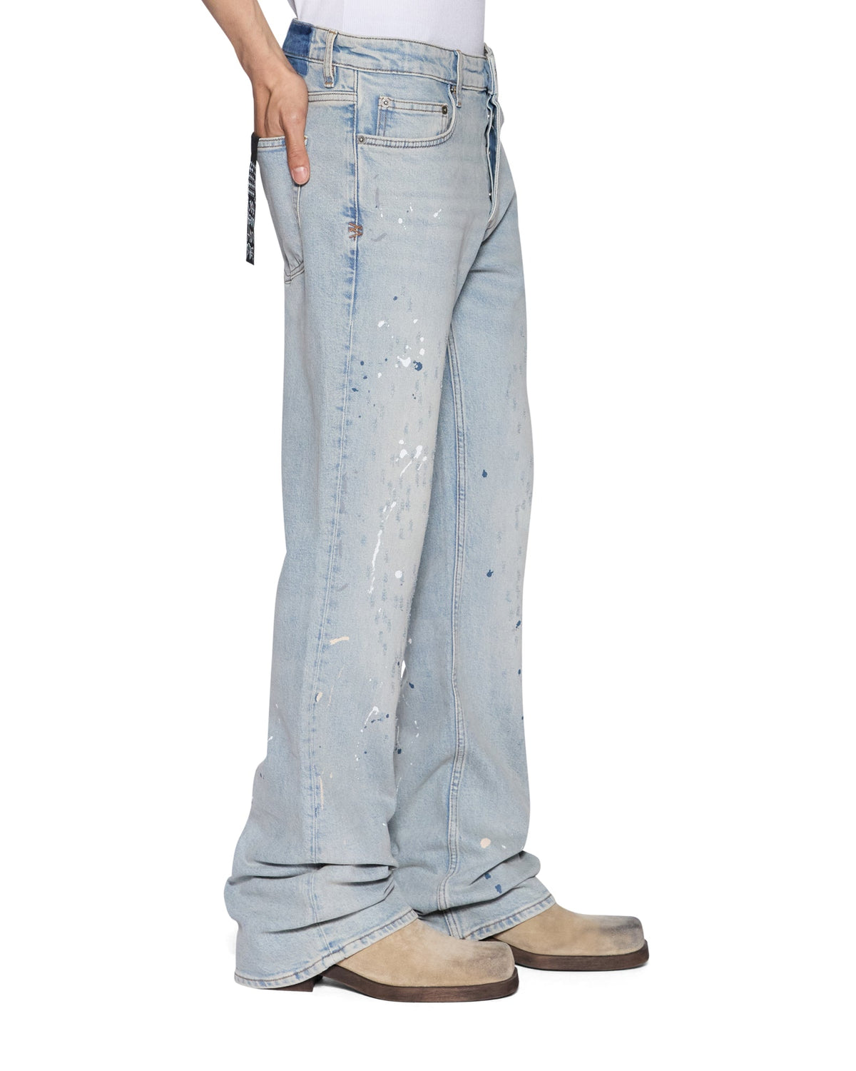 Mens Bronko Krystal Painted Bootcut Denim Jeans - Denim