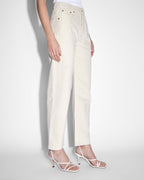 Womens Brooklyn Jean Ecru Straight Denim Jeans - White