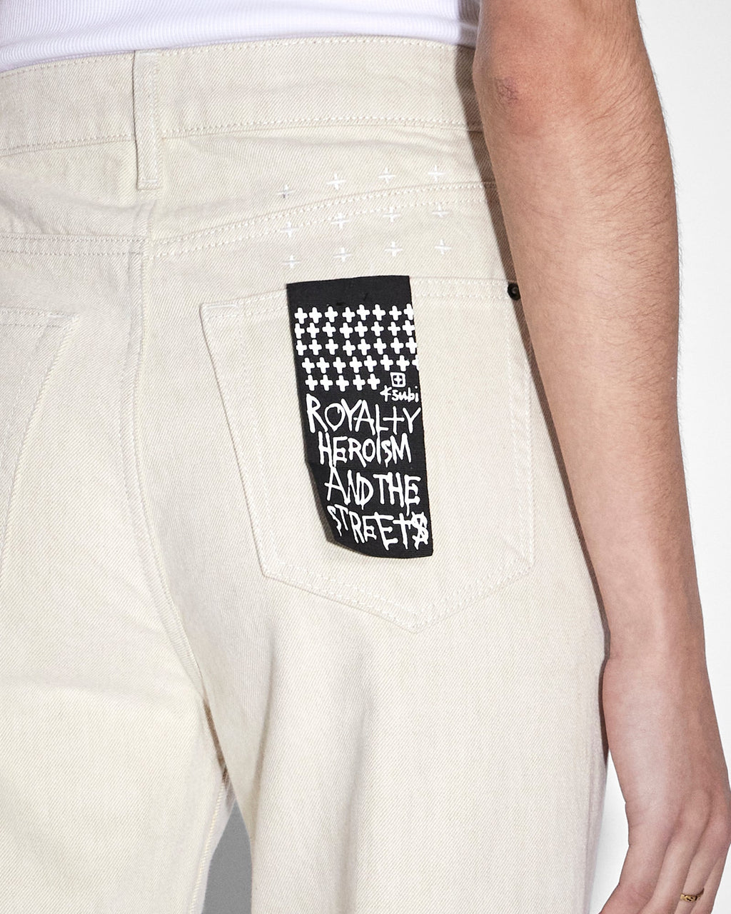 Womens Brooklyn Jean Ecru Straight Denim Jeans - White