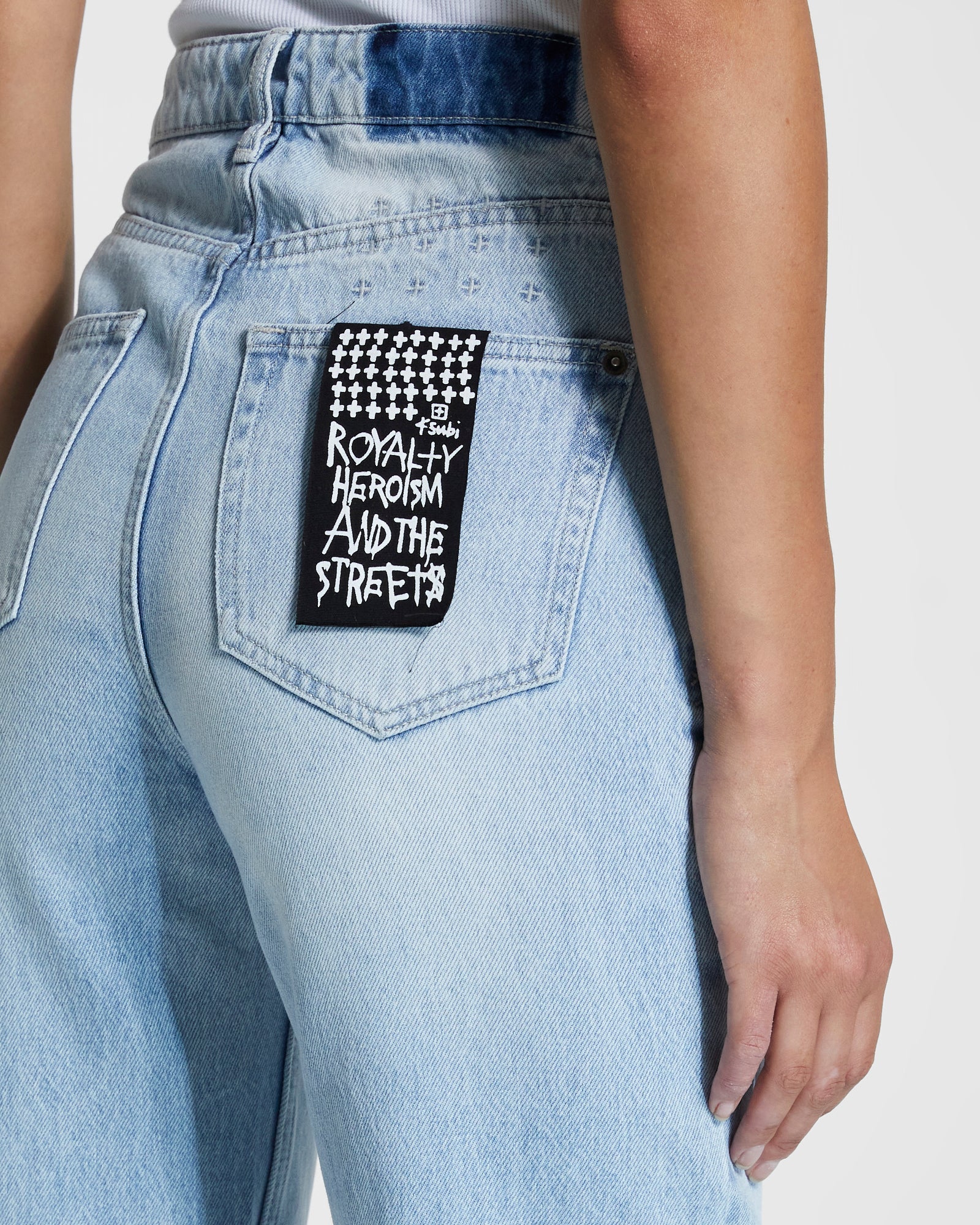 WOMENS  BROOKLYN JEAN SENSE SLICED STRAIGHT DENIM JEANS