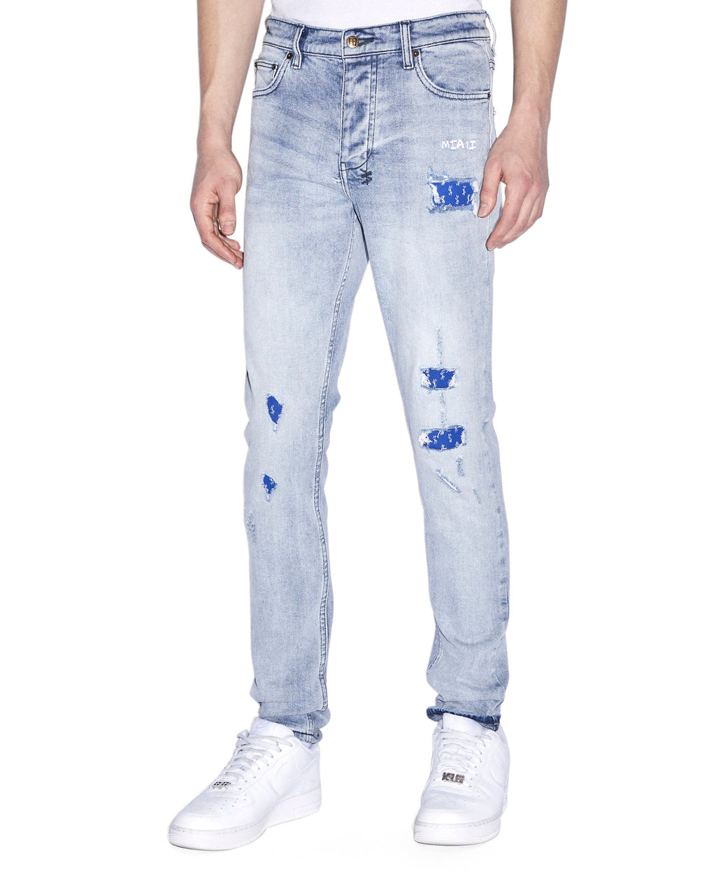 Mens Chitch Miami Philly Blue Slim Denim Jeans - Denim