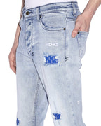 Mens Chitch Miami Philly Blue Slim Denim Jeans - Denim
