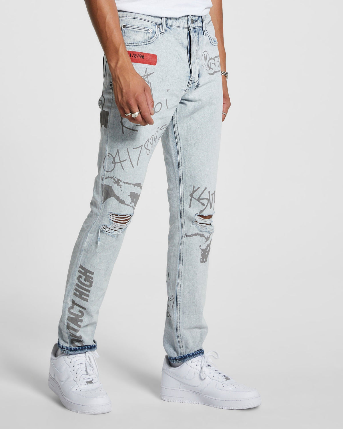 MENS CHITCH FLYER TRASHED DENIM JEANS
