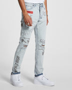 MENS CHITCH FLYER TRASHED DENIM JEANS