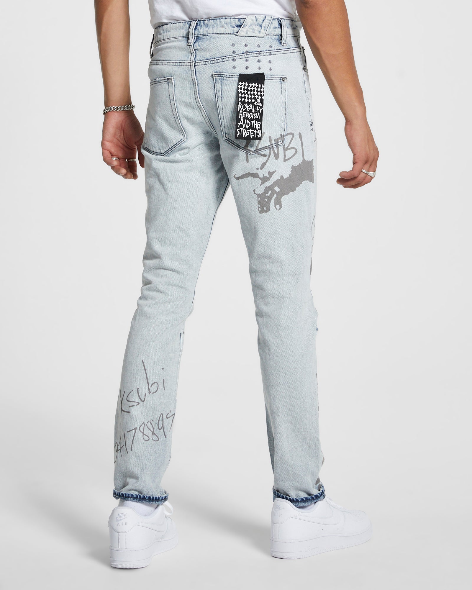 MENS  CHITCH FLYER TRASHED SLIM DENIM JEANS
