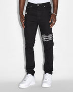 Mens Chitch Scripted Slim Denim Jeans - Black