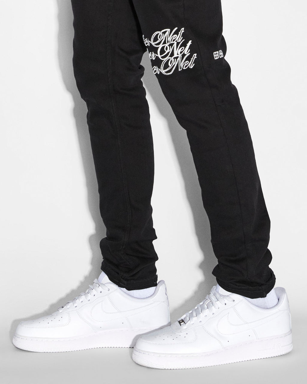 Mens Chitch Scripted Slim Denim Jeans - Black
