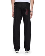 MENS HAZLOW SELVEDGE RAW BLACK DENIM JEANS
