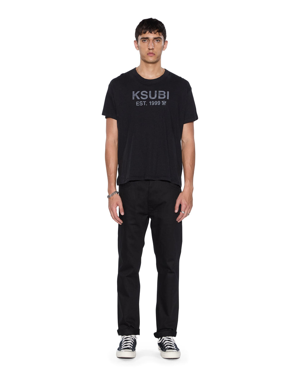 MENS HAZLOW SELVEDGE RAW BLACK DENIM JEANS