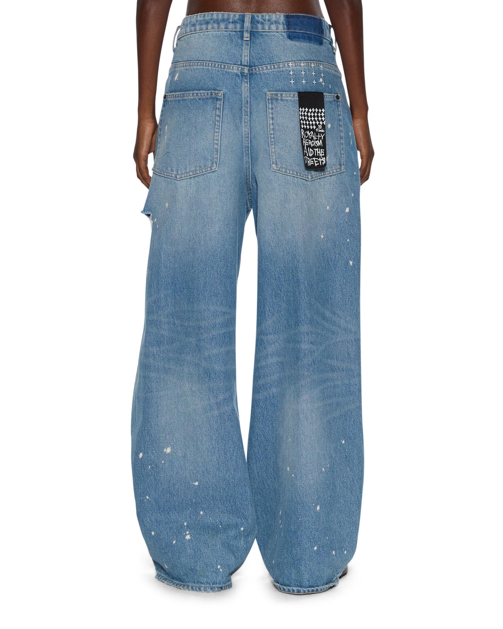 WOMENS  KSUPER SURGE TRASHED BAGGY DENIM JEANS