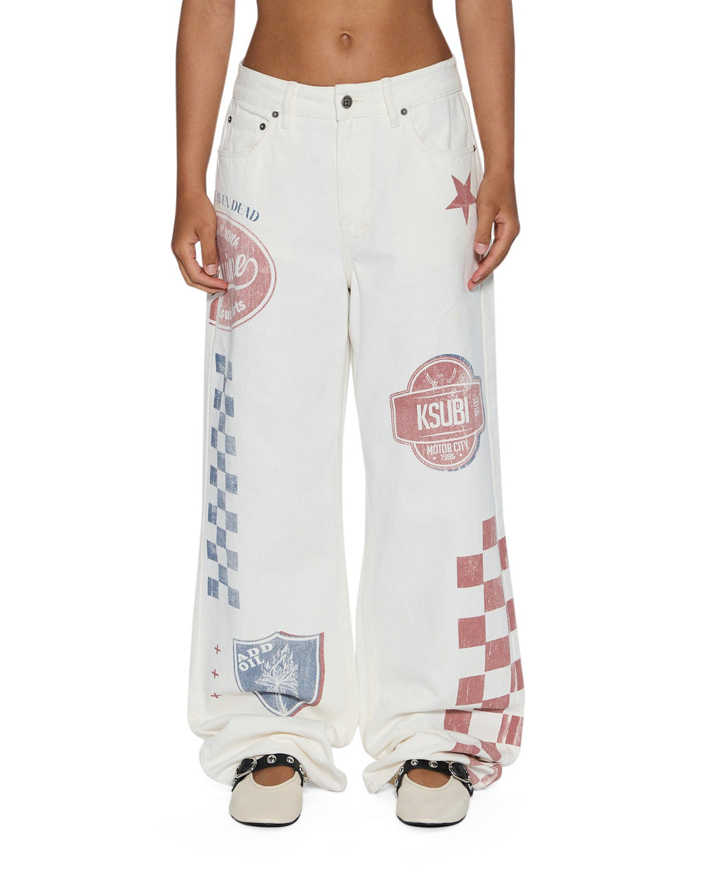 Womens Low Rider Pitt Lane Relaxed Denim Jeans - Multi Colour
